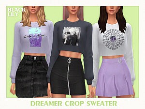 Dreamer Crop Sweater sims 4 cc