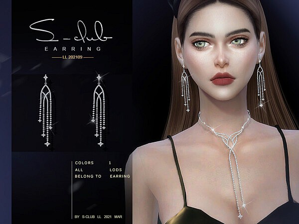 Earrings 2021029 by S Club from TSR