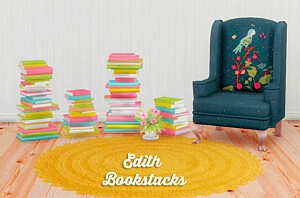 Edith bookstacks sims 4 cc