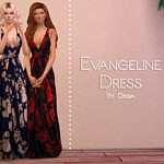 Evangeline Dress sims 4 cc