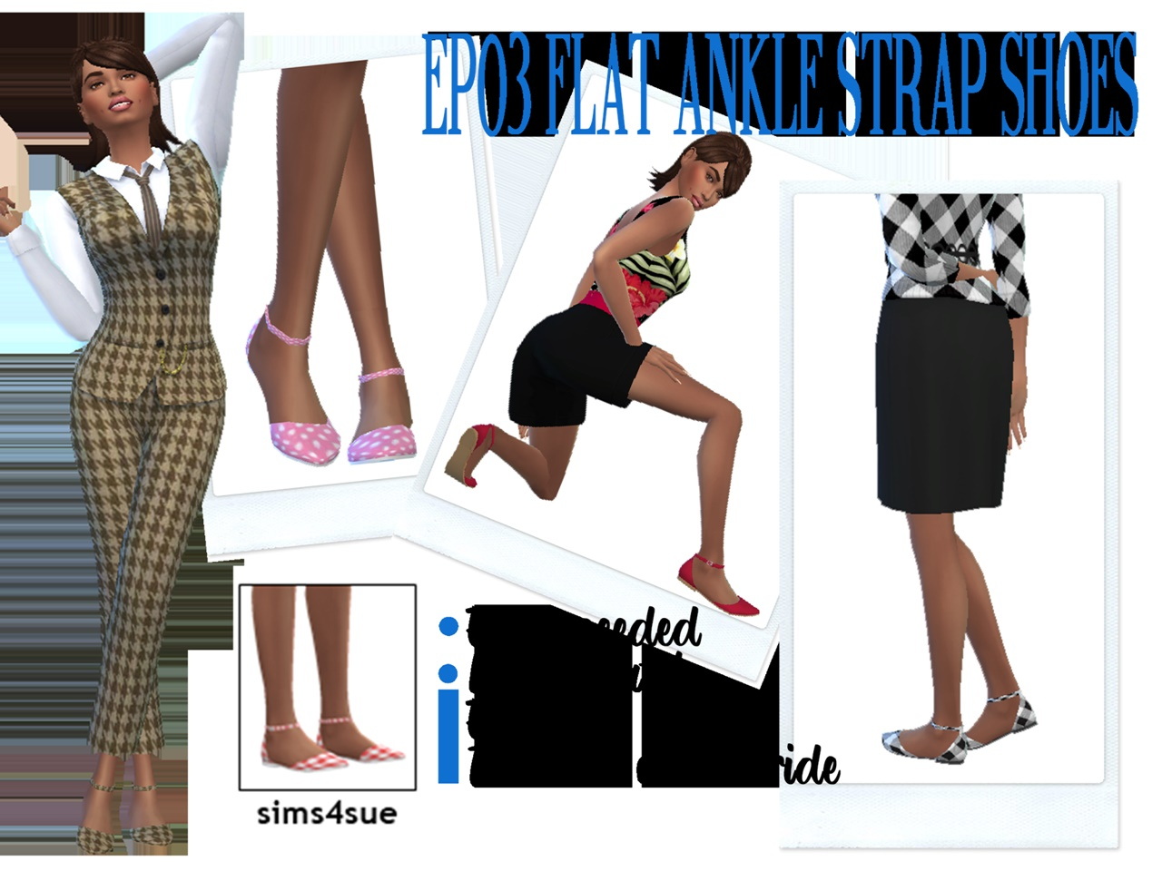 Flat Ankle Strap Shoes from Sims 4 Sue