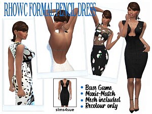 Formal Pencil dress sims 4 cc