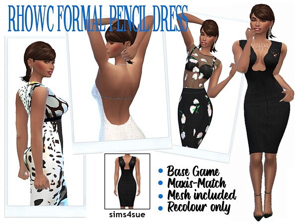 Formal Pencil dress sims 4 cc