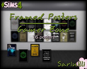 Framed Posters Gamer Zone sims 4 cc