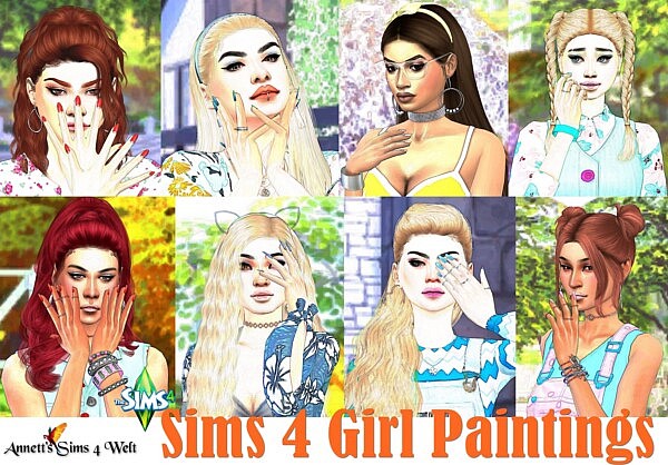 Girls Paintings from Annett`s Sims 4 Welt