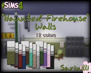 Haunted Firehouse Walls sims 4 cc
