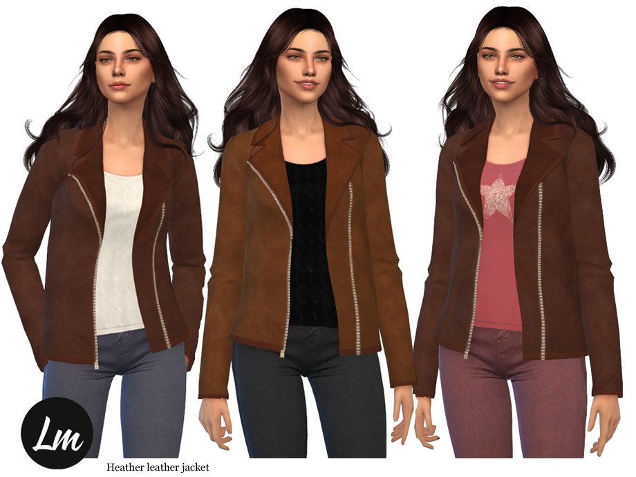 Heather Leather jacket by Lucy Muni from TSR • Sims 4 Downloads