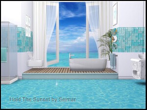 Hold The Sunset Spa Bathroom Set sims 4 cc