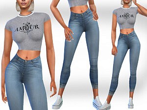 Jeans Outfit sims 4 cc