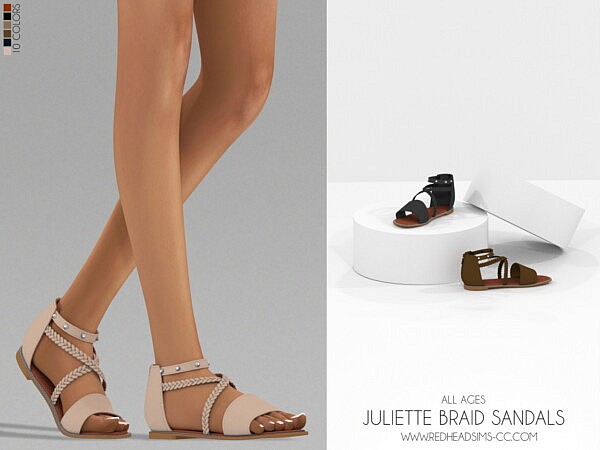 Juliette Braid Sandals from Red Head Sims