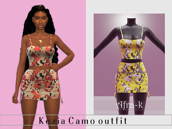 Kezia Camo outfit by akaysims from TSR