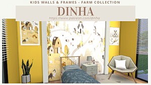 Kids Walls and Frames Farm Collection sims 4 cc