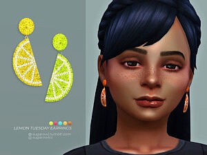 Lemon Tuesday earrings sims 4 cc