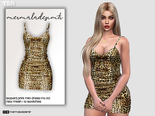 Leopard Print Mini Dress sims 4 cc