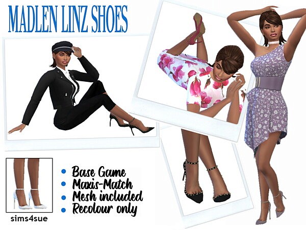 Madlen’s Linz and  Ailsa Shoes Recolored from Sims 4 Sue