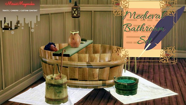Medieval Bathroom Set by MiraiMayonaka from Mod The Sims