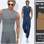 Mens T shirt sleeveless to joggers sims 4 cc