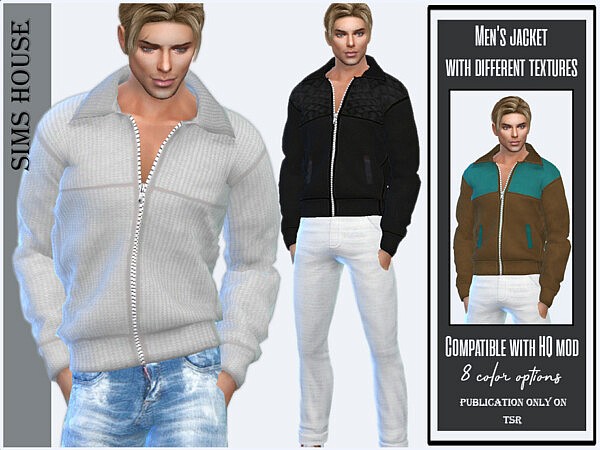 Mens jacket with different textures by Sims House from TSR