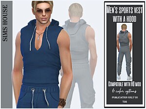 Mens sports vest with a hood sims 4 cc
