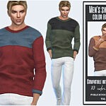 Mens sweater color block sims4 cc