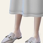 Metal Buckles Square Toe Mules sims 4 cc