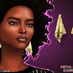 Metal Mesh Earrings 70s sims 4 cc