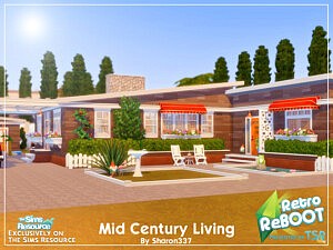 Mid Century Living House Nocc sims 4 cc1