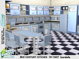 Mid century kitchen 1st part sims 4 cc