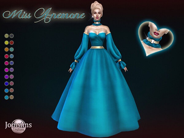 Miss Anemone dress sims 4 cc