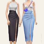 Nanushka Wrap Skirt sims 4 cc