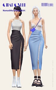 Nanushka Wrap Skirt sims 4 cc