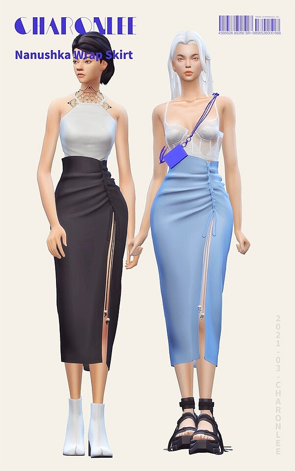 Nanushka Wrap Skirt sims 4 cc