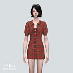 P Ribbon D Mini Dress V3 sims 4 c