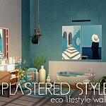 Plastered Style Walls sims 4 cc