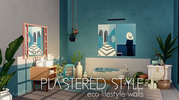 Plastered Style Walls sims 4 cc