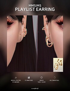 Playlist Earrings sims 4 cc