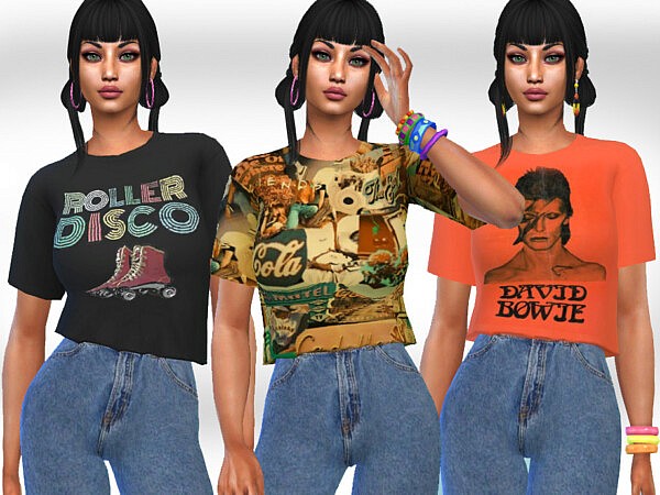 Retro Crop Tops by Saliwa from TSR • Sims 4 Downloads