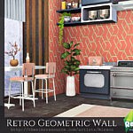 Retro Geometric Wall sims 4 cc