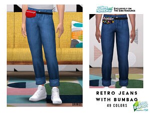 Retro Jeans With Bumbag sims 4 cc