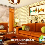Retro Living Room sims 4 cc