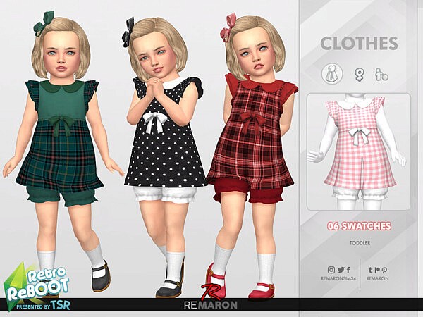 Retro ReBOOT 50s Dress for Toddler 01 sims 4 cc