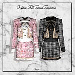 Ribbon Frill Tweed Twopiece sims 4 cc