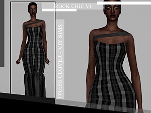 Rock Chic V Dress Clover sims 4 cc