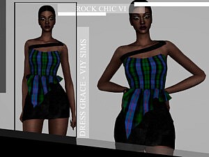 Rock Chic V Dress Grace sims 4 cc