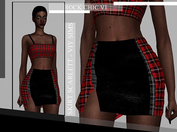 Rock Chic VI Skirt Scarlett by Viy Sims from TSR