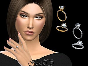 Round cut pave engagement ring sims 4 cc