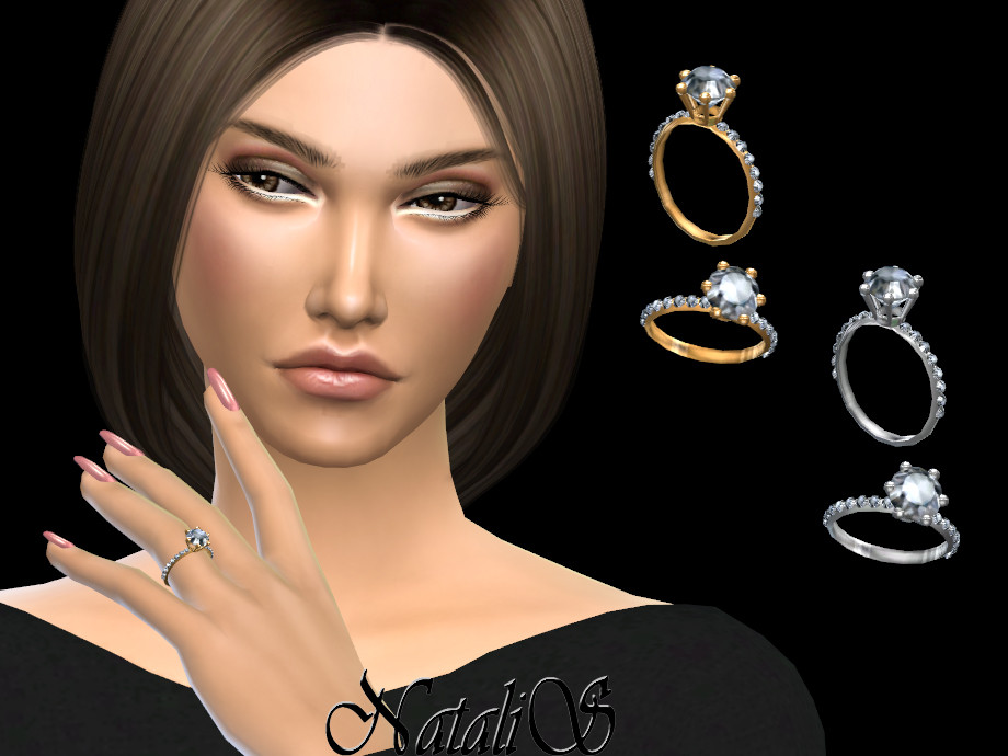 Round Cut Pave Engagement Ring By Natalis From Tsr • Sims 4 Downloads 