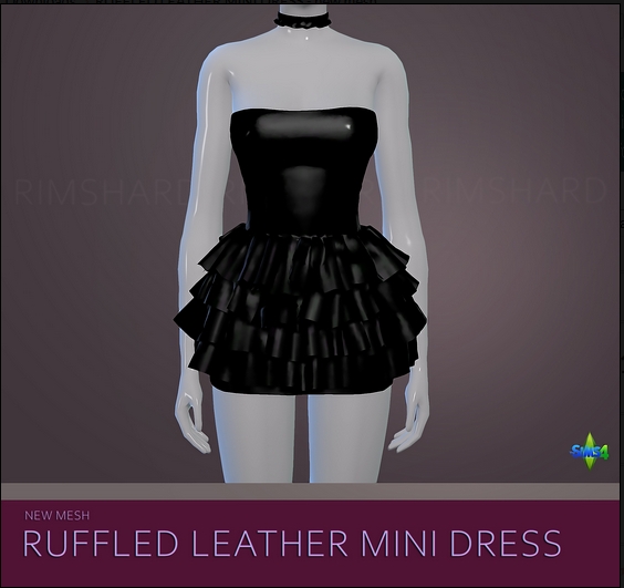 Ruffled Leather Mini Dress from Rimshard Shop