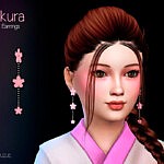 Sakura Child Earrings sims 4 cc