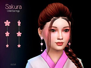 Sakura Child Earrings sims 4 cc